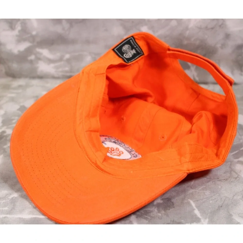 CLEMSON TIGERS Spell Out Hat Cap Orange Tiger Paw Logo Cobra Adjustable StrapBac
